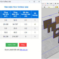 My Surface Plugin - Tính diện tích tường và sàn trong Sketchup