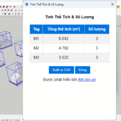 My Volume Plugin - Tính thể tích và đếm số lượng trong Sketchup
