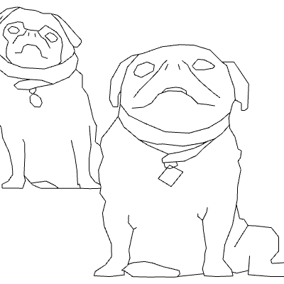2d animal_ dog_ pugs_1.skp