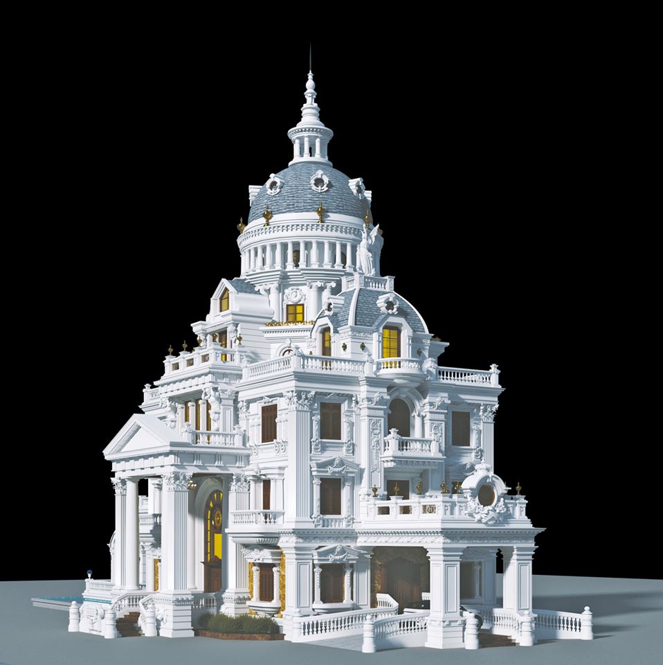 3594 Exterior Classical Villa Scene Sketchup Model By NguyenQuocThai 1.jpg