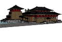 唐朝古建筑模型.skp