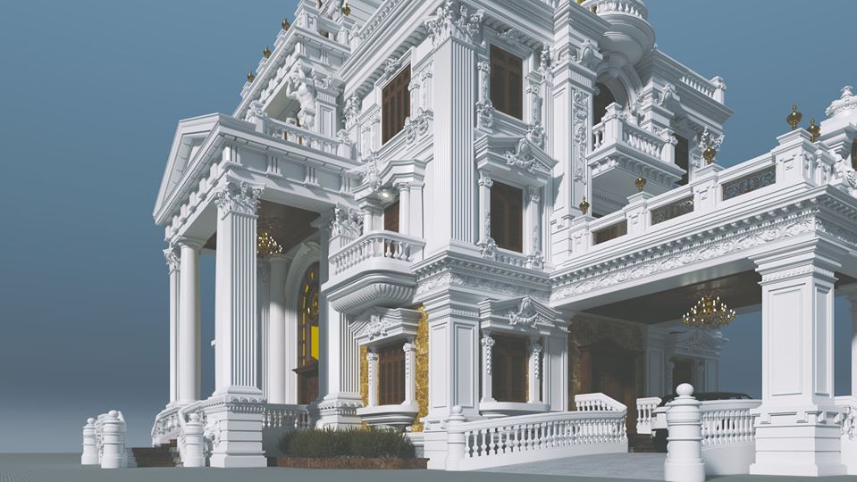 3594 Exterior Classical Villa Scene Sketchup Model By NguyenQuocThai 3.jpg